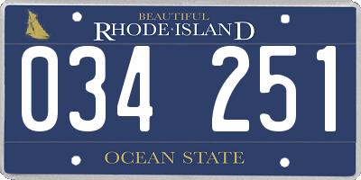 RI license plate 034251