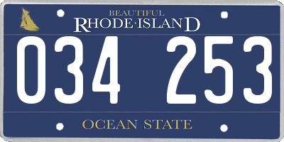 RI license plate 034253