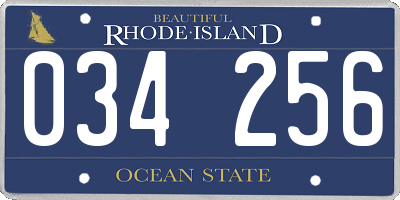 RI license plate 034256