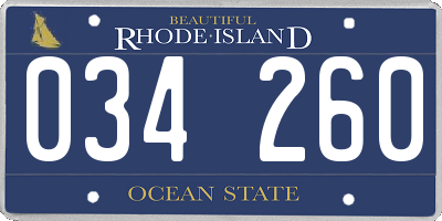 RI license plate 034260