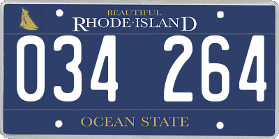 RI license plate 034264