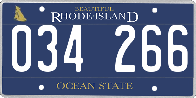 RI license plate 034266
