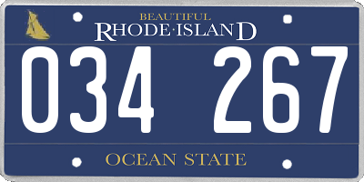 RI license plate 034267