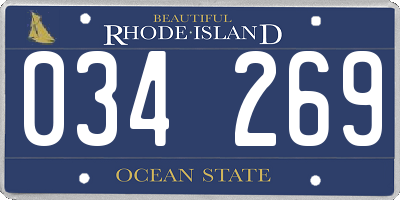 RI license plate 034269