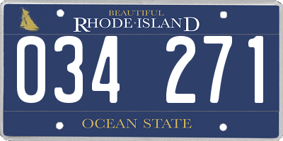 RI license plate 034271