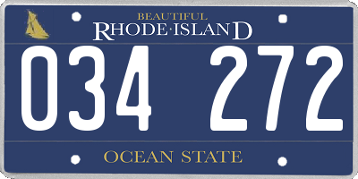 RI license plate 034272