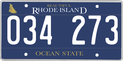 RI license plate 034273