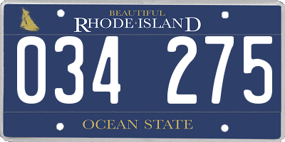 RI license plate 034275