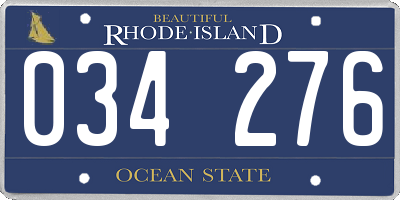 RI license plate 034276