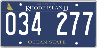 RI license plate 034277