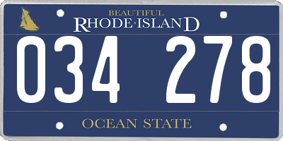 RI license plate 034278