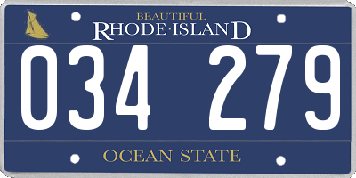 RI license plate 034279