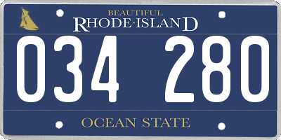 RI license plate 034280