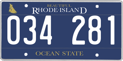 RI license plate 034281