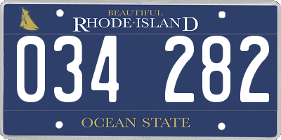RI license plate 034282