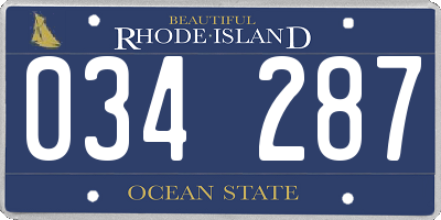 RI license plate 034287