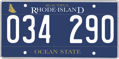 RI license plate 034290