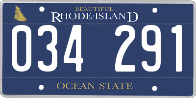 RI license plate 034291
