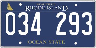 RI license plate 034293