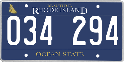 RI license plate 034294