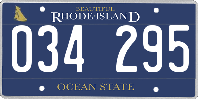 RI license plate 034295
