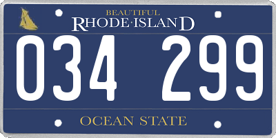 RI license plate 034299
