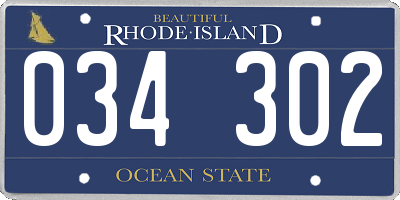 RI license plate 034302