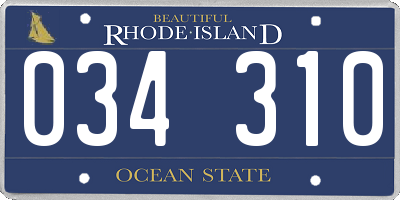 RI license plate 034310