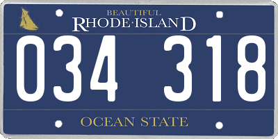 RI license plate 034318