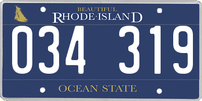 RI license plate 034319