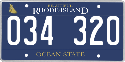 RI license plate 034320