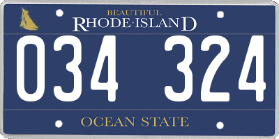 RI license plate 034324