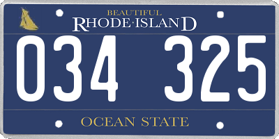 RI license plate 034325