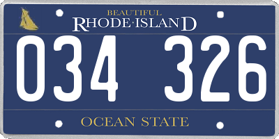 RI license plate 034326