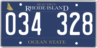 RI license plate 034328
