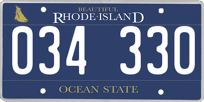 RI license plate 034330