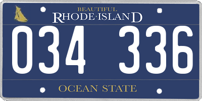 RI license plate 034336
