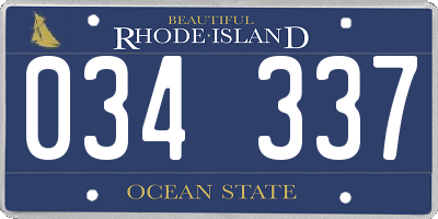 RI license plate 034337