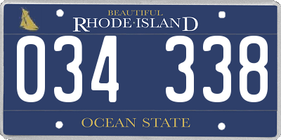 RI license plate 034338