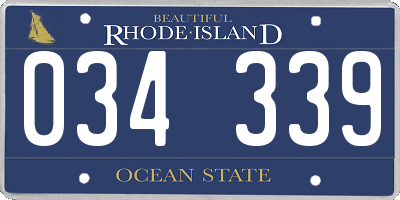 RI license plate 034339