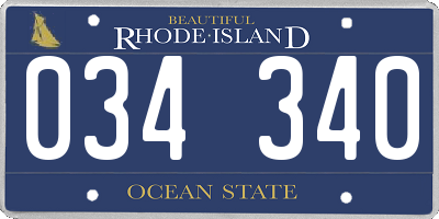 RI license plate 034340