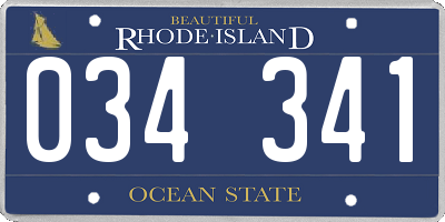 RI license plate 034341