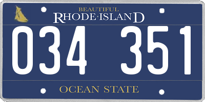 RI license plate 034351