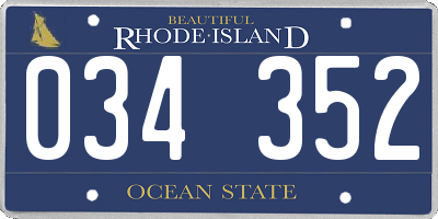 RI license plate 034352