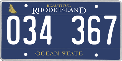 RI license plate 034367