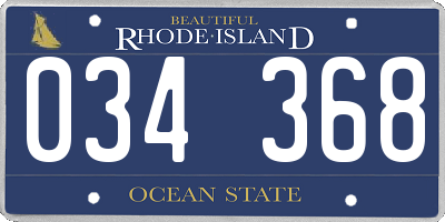 RI license plate 034368