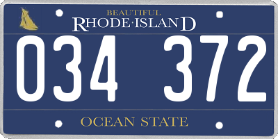 RI license plate 034372