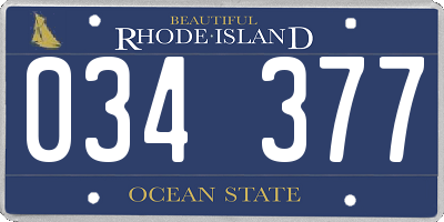 RI license plate 034377