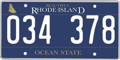 RI license plate 034378
