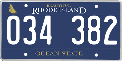 RI license plate 034382